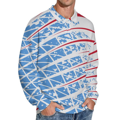 Suéter Polo Hombre Manga Larga Personalizable Tejido Acanalado