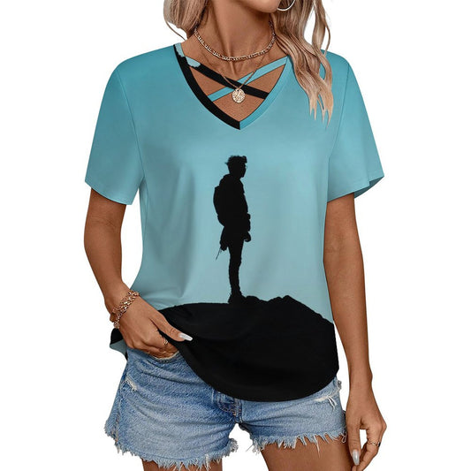 Playera Cuello V Cruzado Personalizada para Mujer | T-Shirt Única