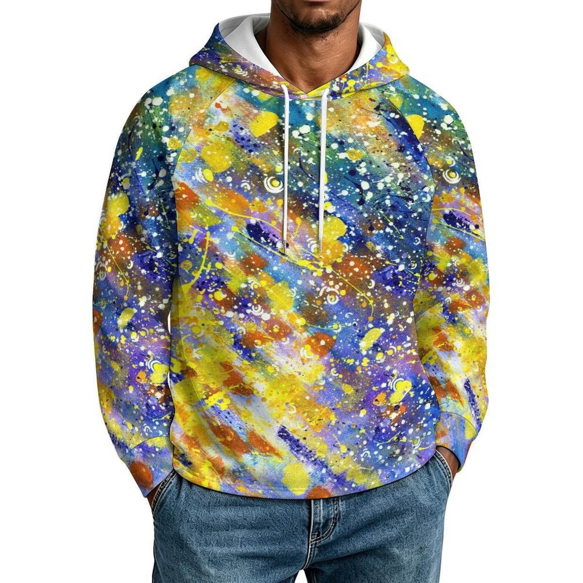 Sudadera con Capucha y Manga Ranglán Holgada para Hombre