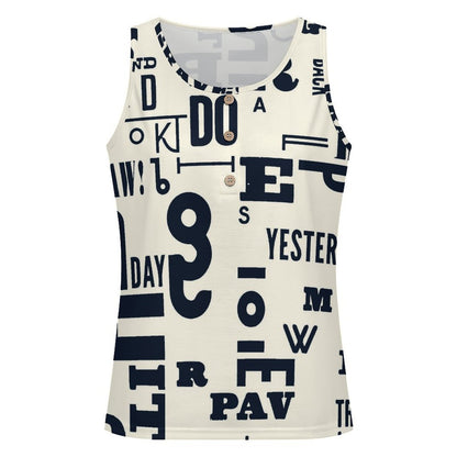 Camiseta sin Mangas Cuello Cuadrado con Botones y Diseño Personalizable