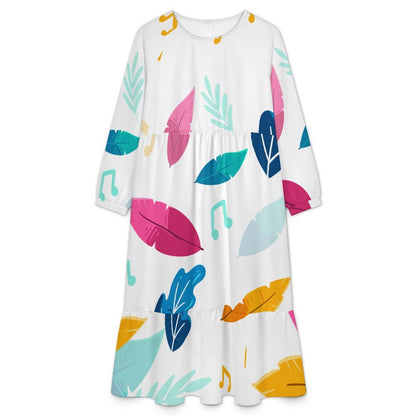 Vestido Largo Personalizado para Mujer con Manga Raglan y Corte Babydoll