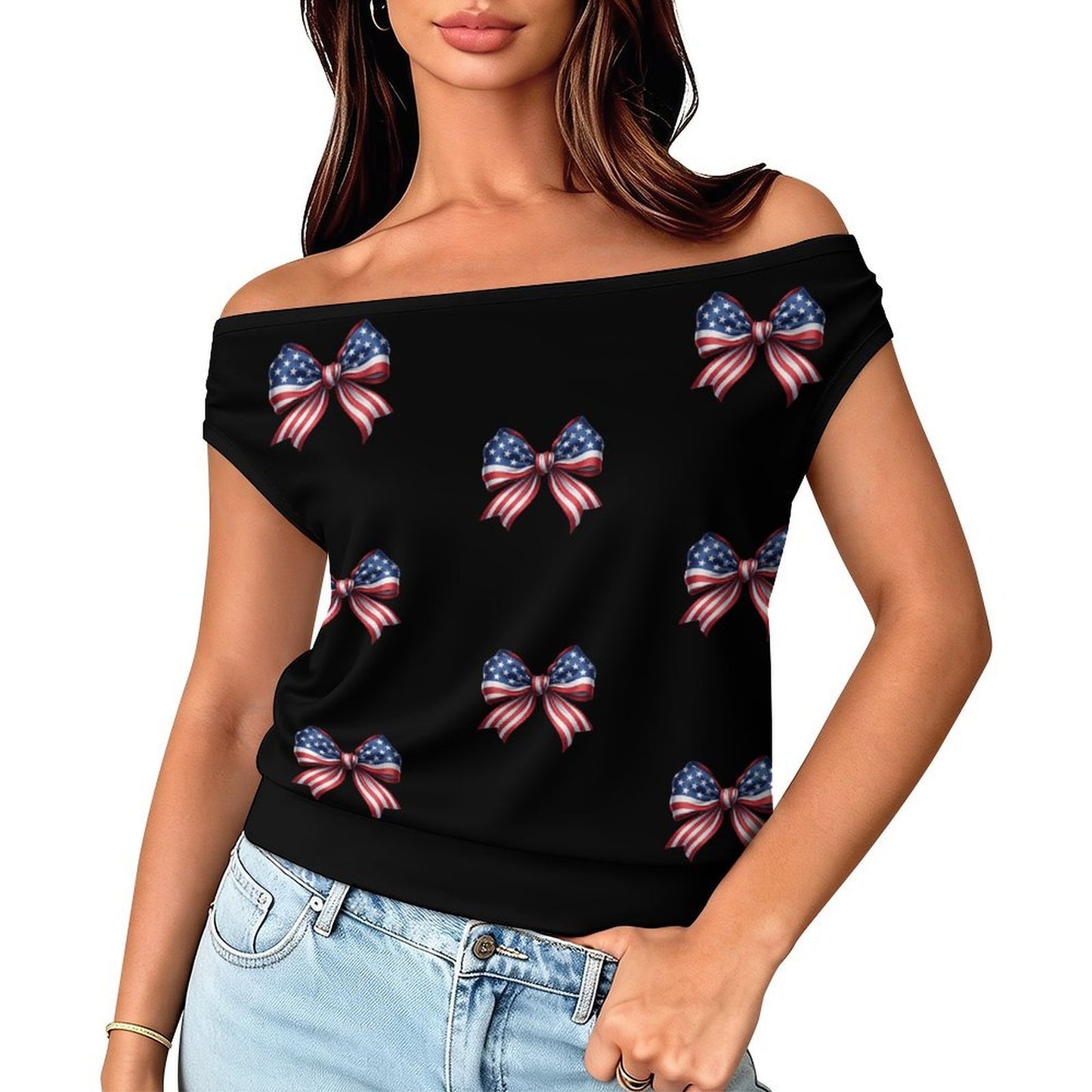 Single Shoulder One Neck T-shirt 333