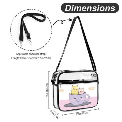 Bolsa Cruzada Transparente PVC Personalizable con Impresión UV
