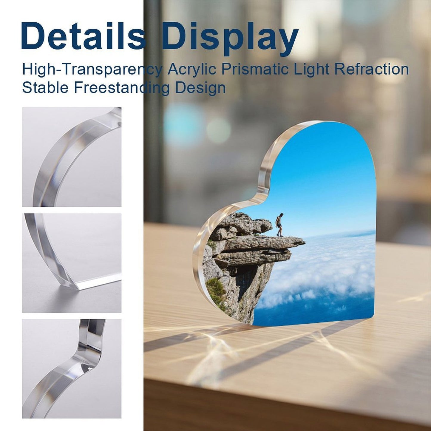 Ornamento de acrílico con impresión UV personalizada en diseño de pie para decoración y regalo