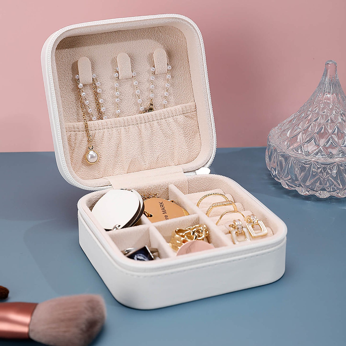 Joyero de Viaje Personalizado | Mini Organizador Portátil PU | Regalo Mujer