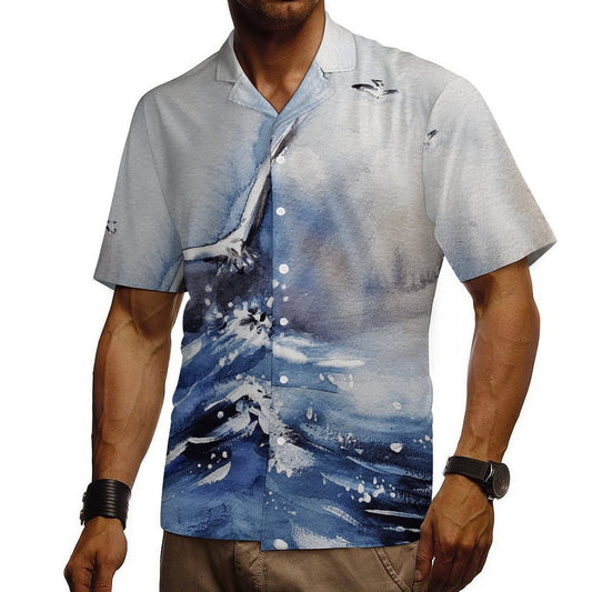 Camisa de Algodón con Cuello Cubano Personalizable