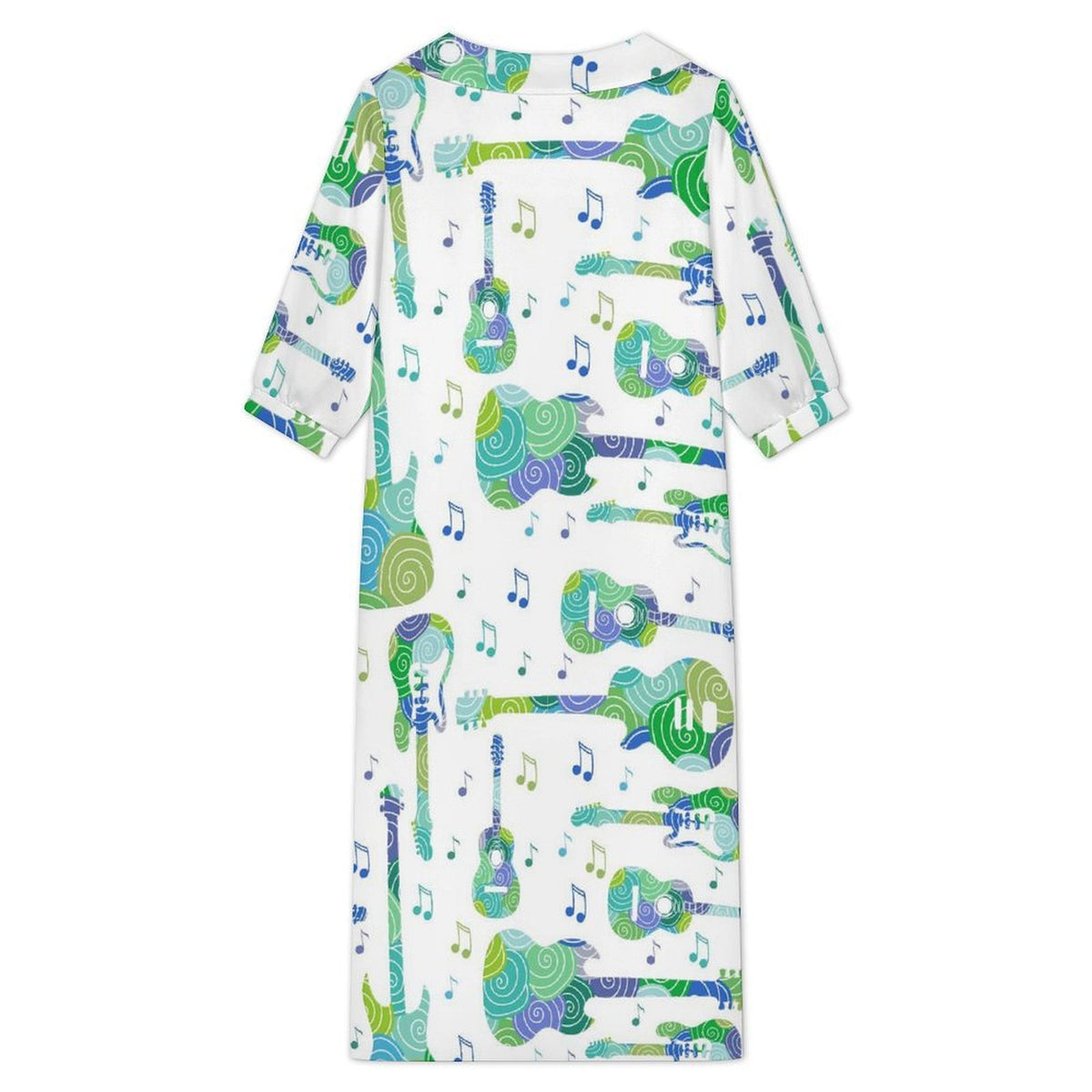 Vestido Largo de Manga Larga con Cuello Personalizable para Mujer
