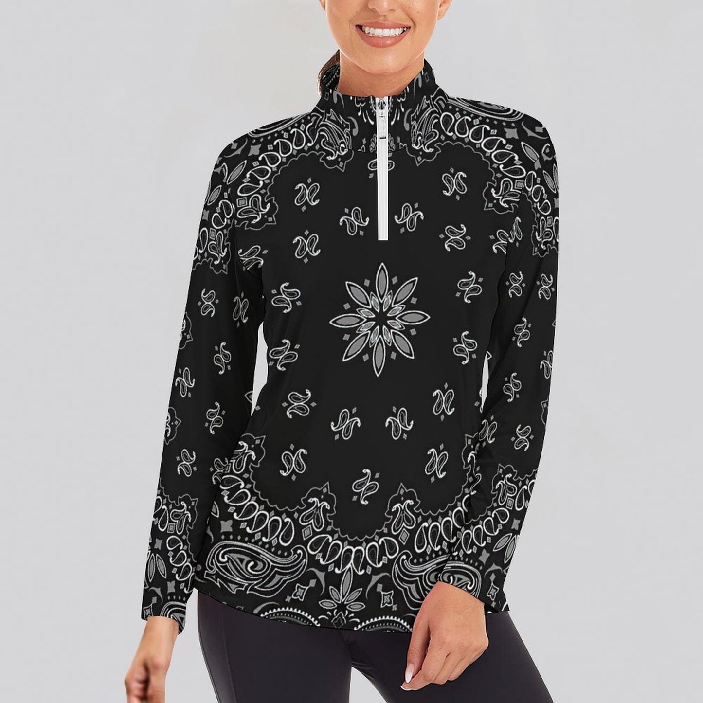 Top Compresión Mujer 1/4 Zip | Camiseta Lycra Running