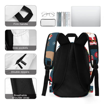 Half Printed Backpack Santa Claus, Gifts, Snowmen Style 42x30x15cm