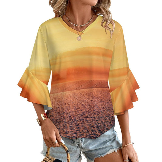 Blusa con Holanes Personalizada para Mujer | Manga Acampanada