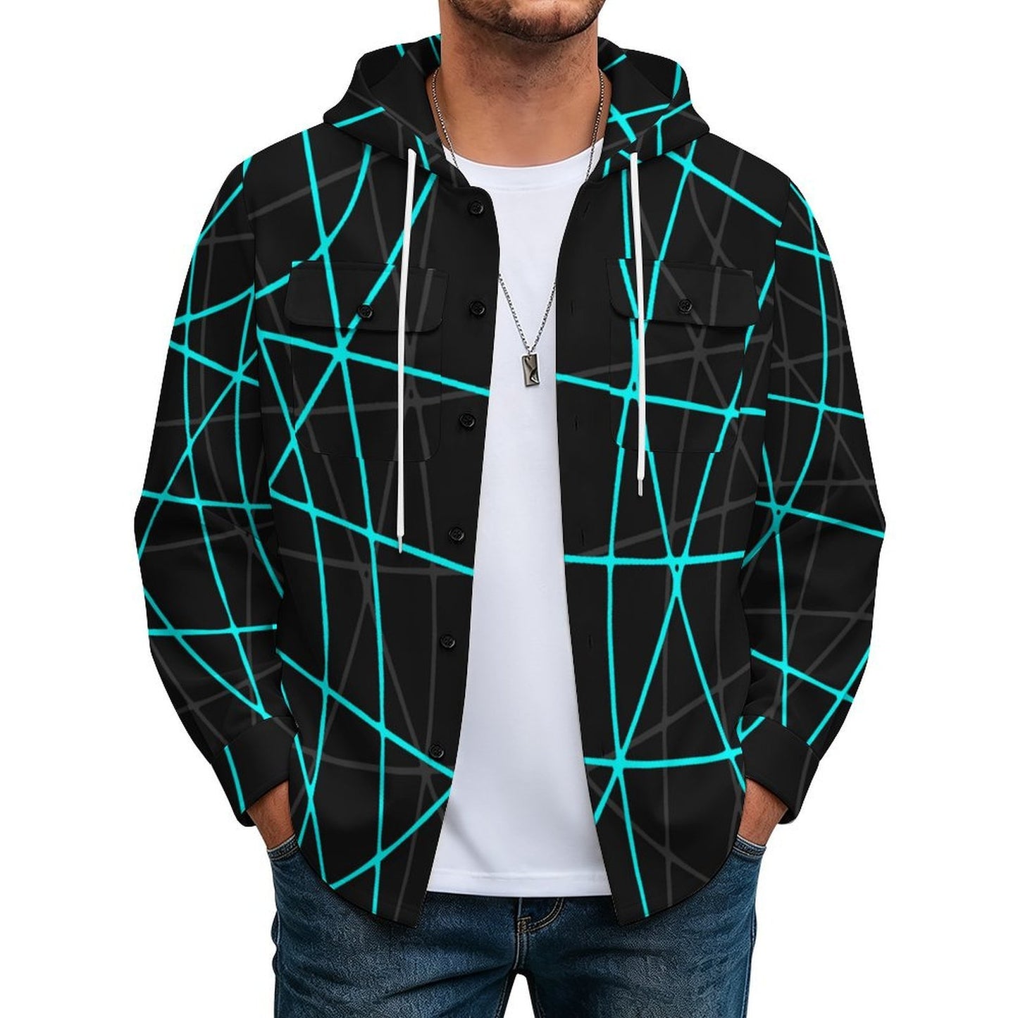 Chamarra Camisa con Capucha Personalizable para Hombre