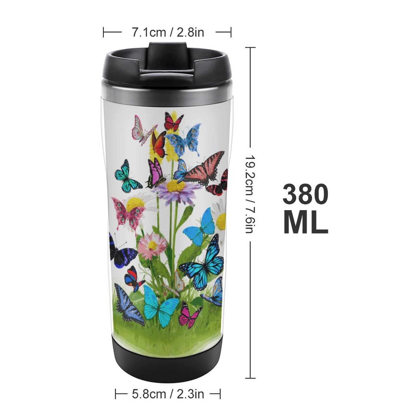 Termo Personalizado Doble Pared | Acero Inoxidable + Foto Insert | Vaso Viajero 380ml