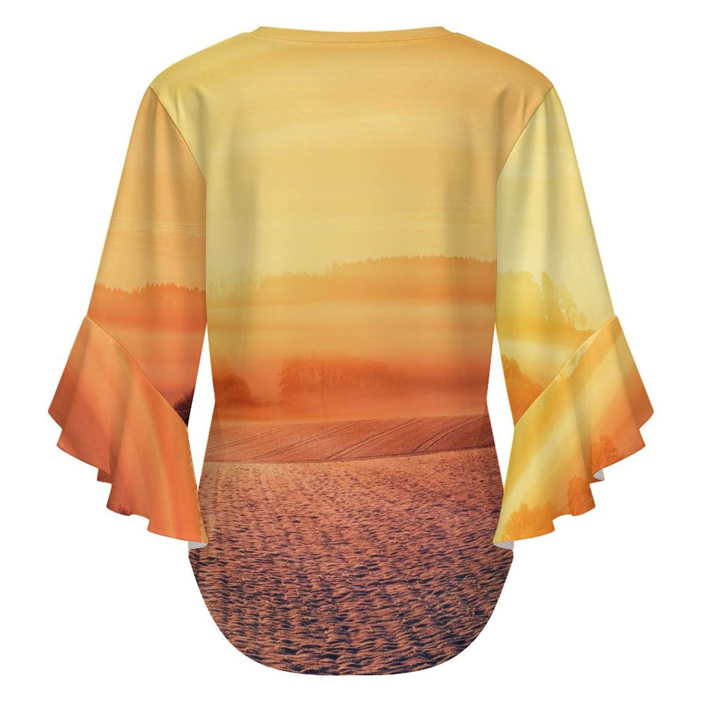 Blusa con Holanes Personalizada para Mujer | Manga Acampanada
