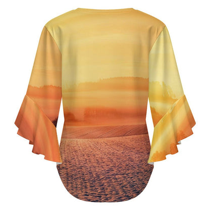 Blusa con Holanes Personalizada para Mujer | Manga Acampanada