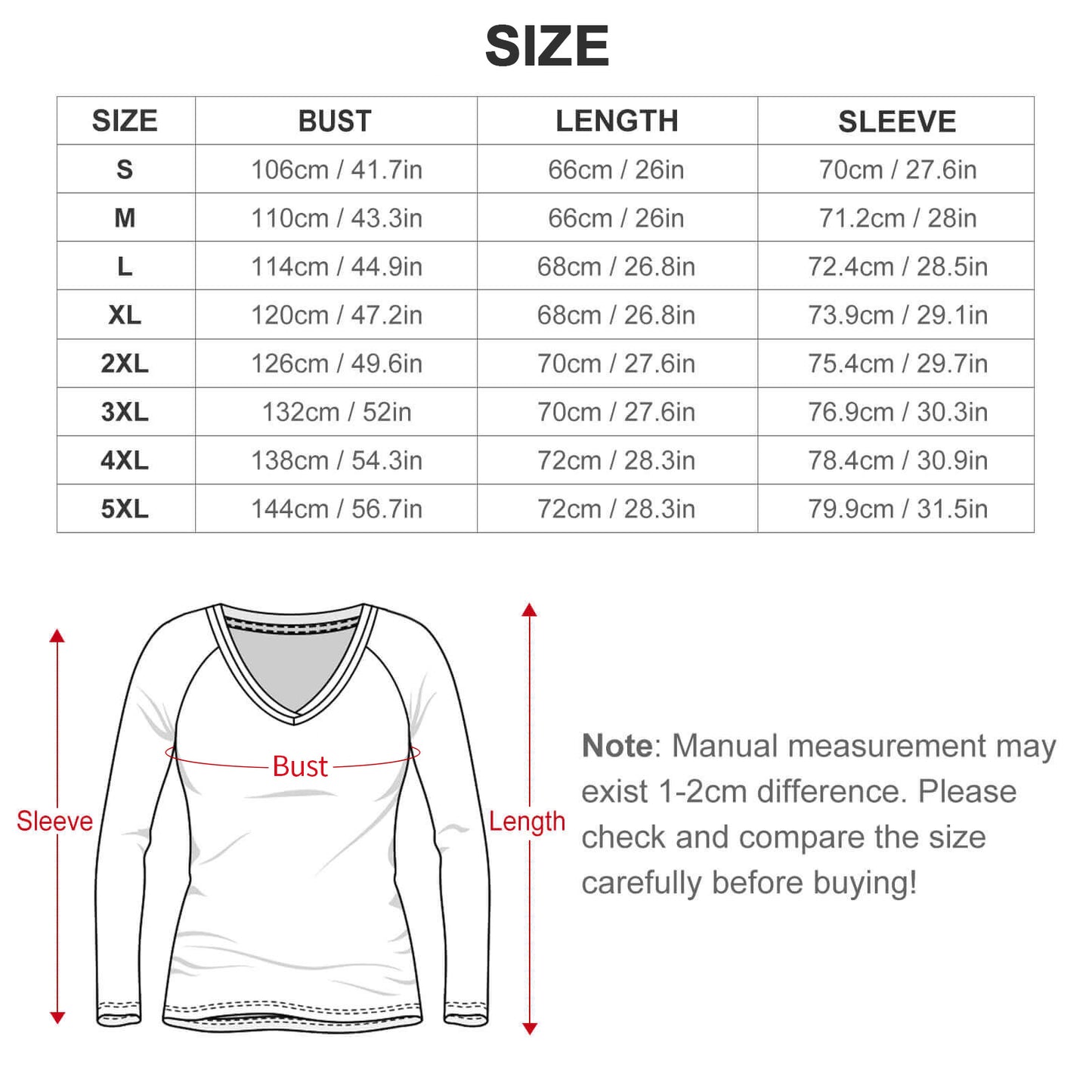 Playera Oversize Manga Larga Cuello V Doble | Personalizable y Tallas Extra