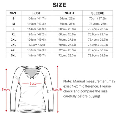 Playera Oversize Manga Larga Cuello V Doble | Personalizable y Tallas Extra