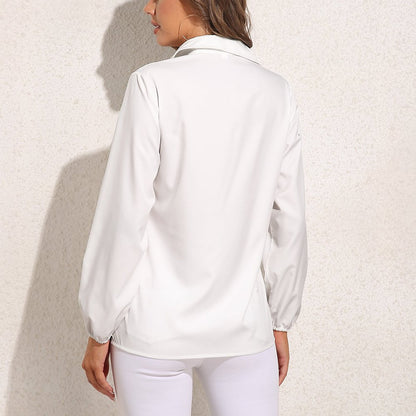 Blusa Vintage Personalizada | Cuello V y Mangas Poeta | Estilo Francés Anti-arrugas