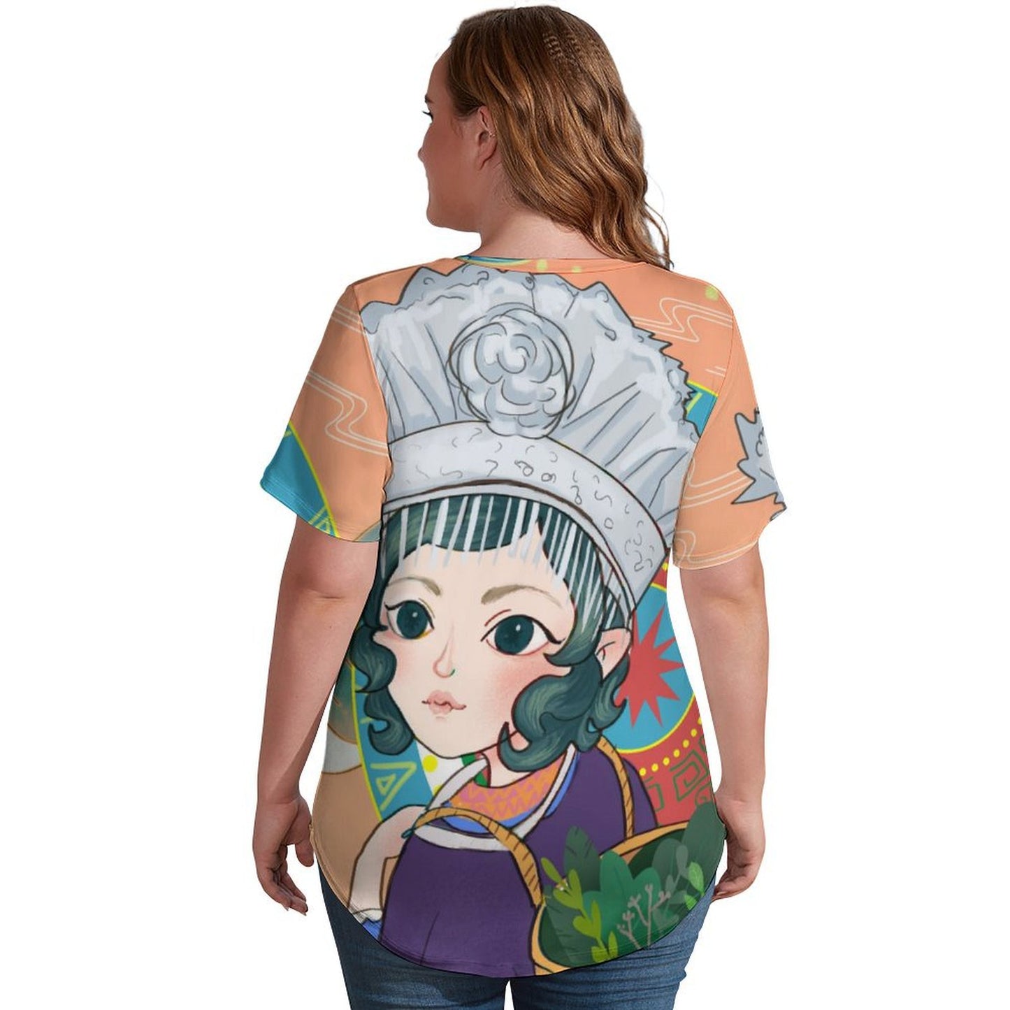 Playera Cuello V Personalizada de Seda de Hielo | Para Mujer y Hombre