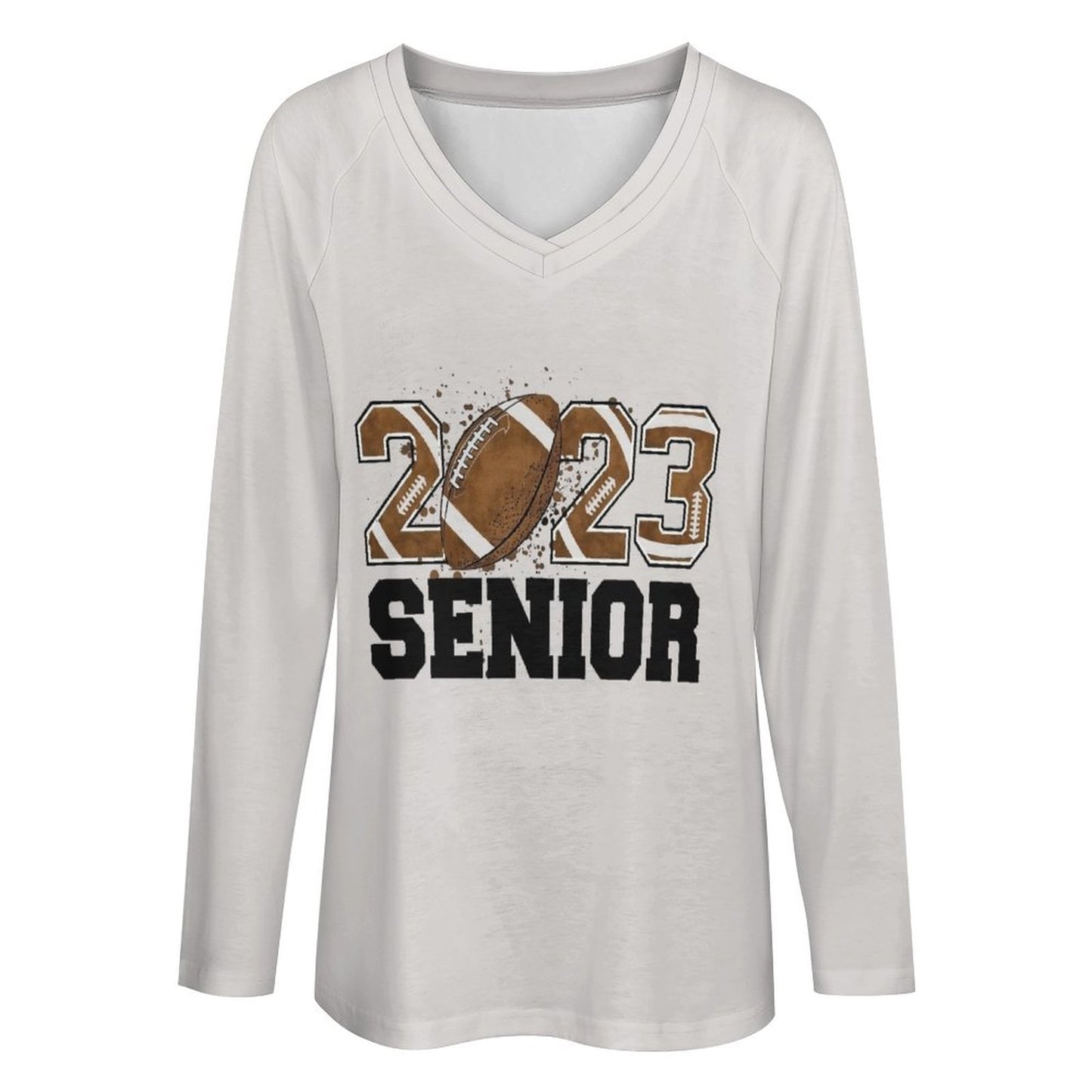 Playera Oversize Manga Larga Cuello V Doble | Personalizable y Tallas Extra