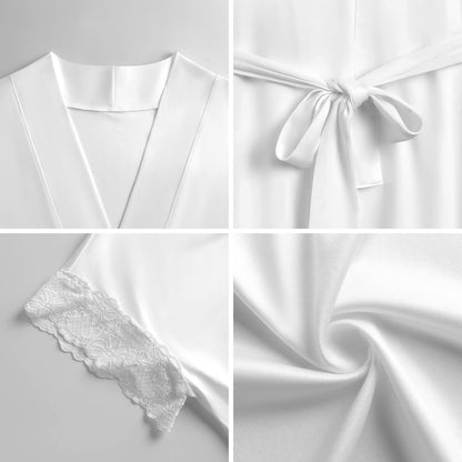 Batas de Novia Personalizadas con Encaje | Bata Kimono México