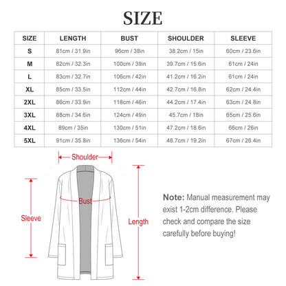 Long-sleeved Cardigan with Pockets African Pattern