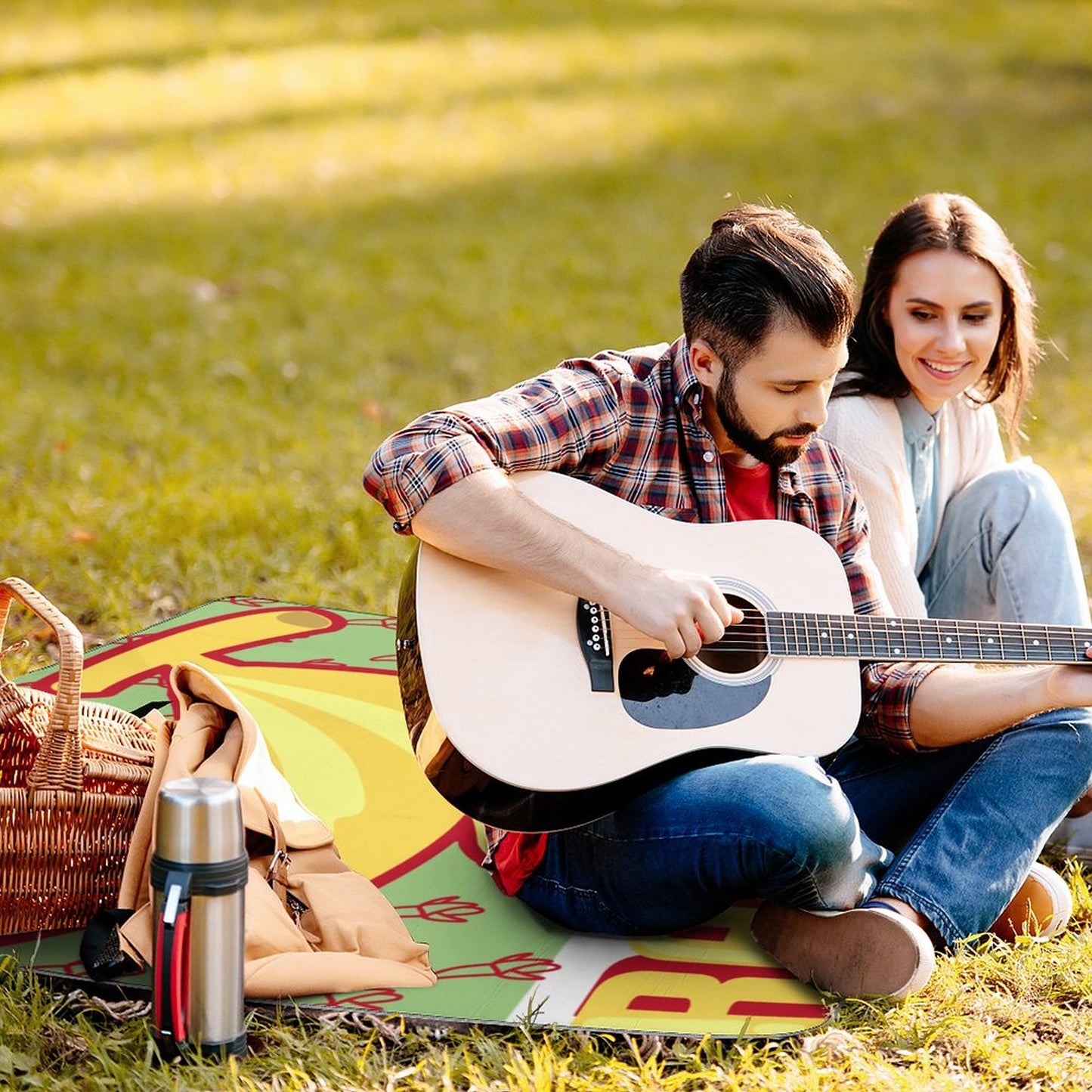 Tapete de Picnic Plegable Personalizado | Impermeable y Acolchado 148x148cm