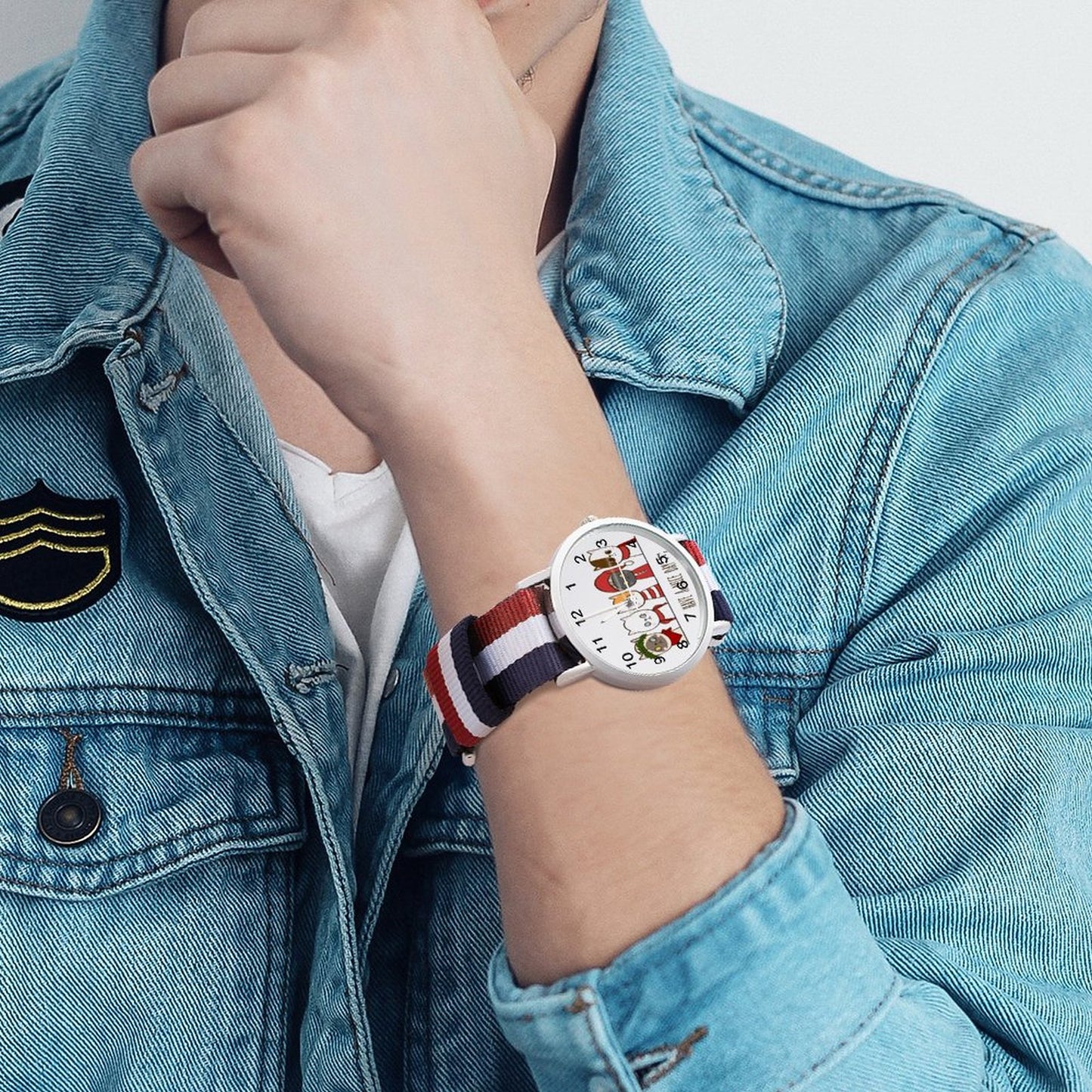 Reloj Correa Nylon Tricolor Personalizado | Estilo Preppy Náutico