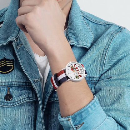 Reloj Correa Nylon Tricolor Personalizado | Estilo Preppy Náutico