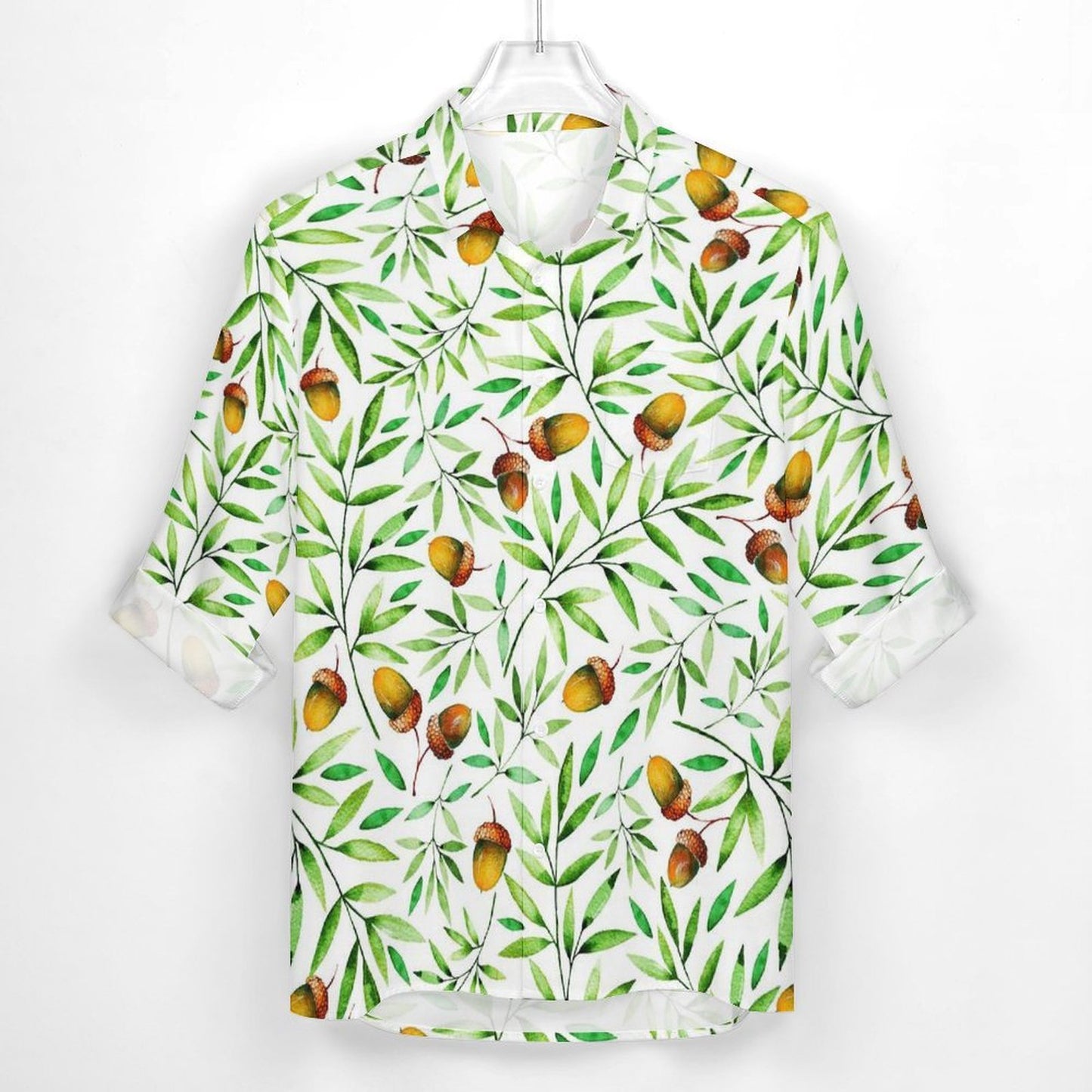 Lapel Pocket Long Sleeve Shirt Plant, Pinecone