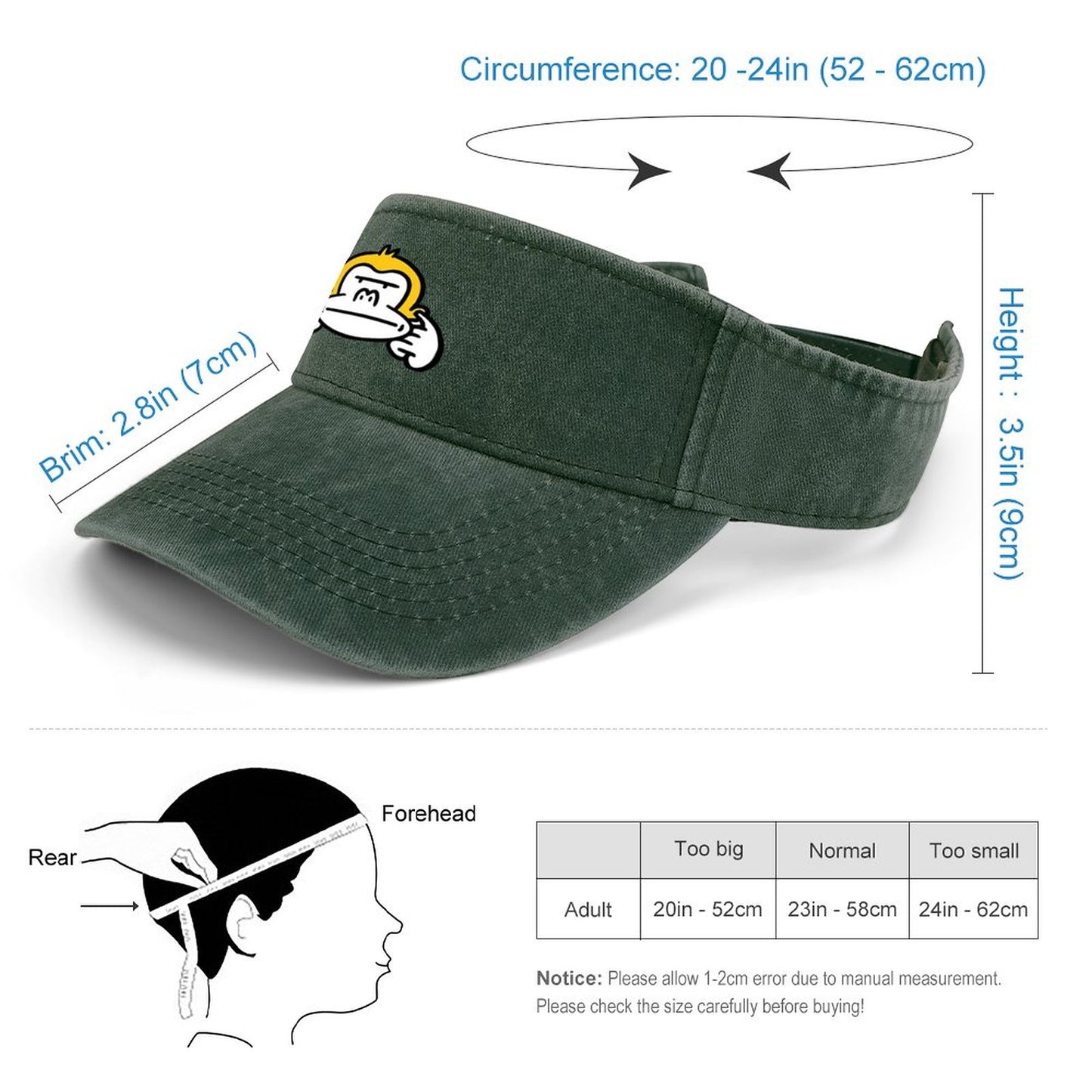 Visera de Mezclilla Personalizada | Protege tu Rostro, Libera tu Peinado