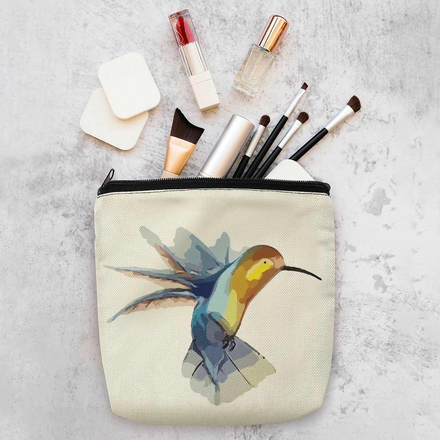 Cosmetiquera de Lino Personalizada | Bolsa de Maquillaje con Foto