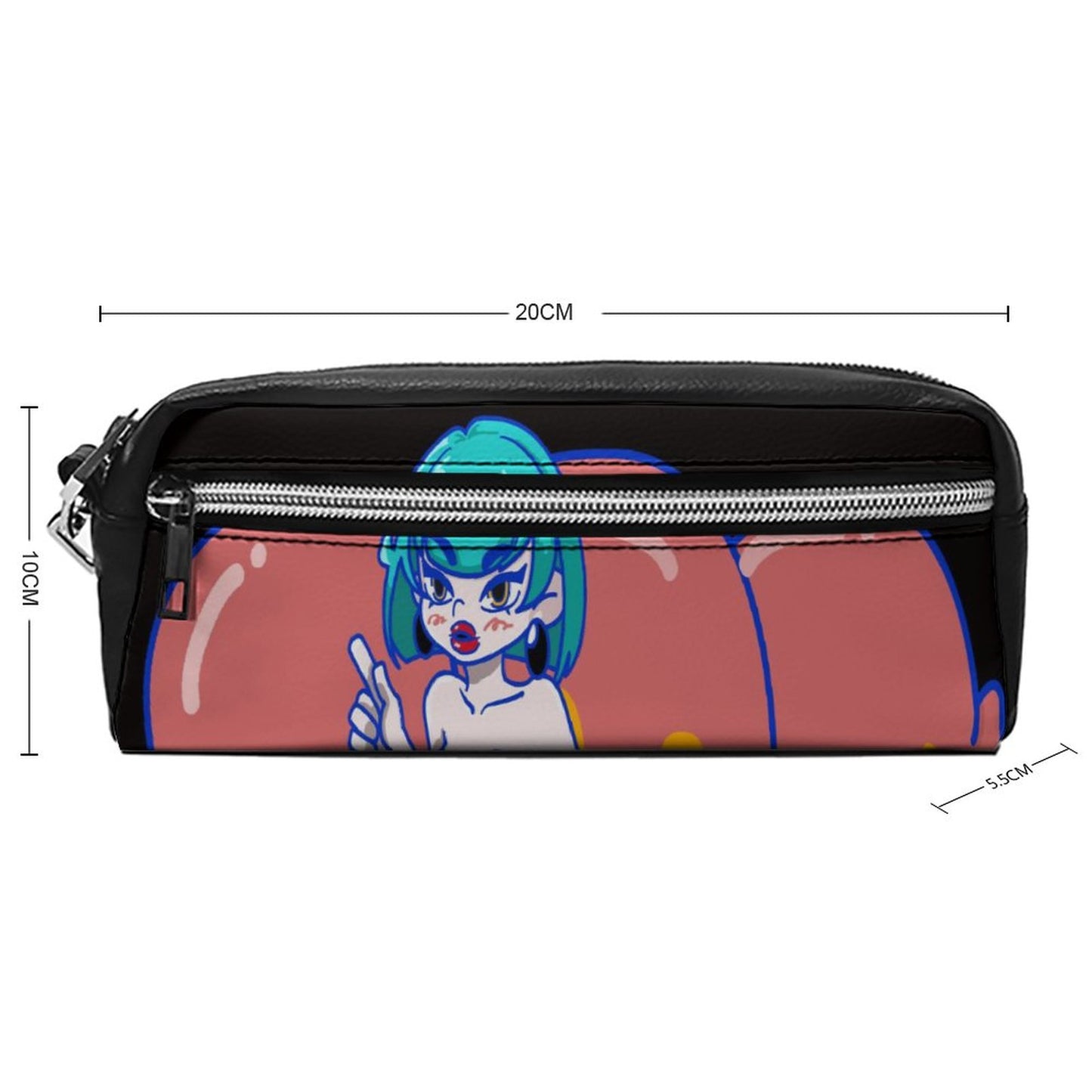 Estuche de Piel Litchi Personalizado | Lapicera y Cosmetiquera Doble Capa