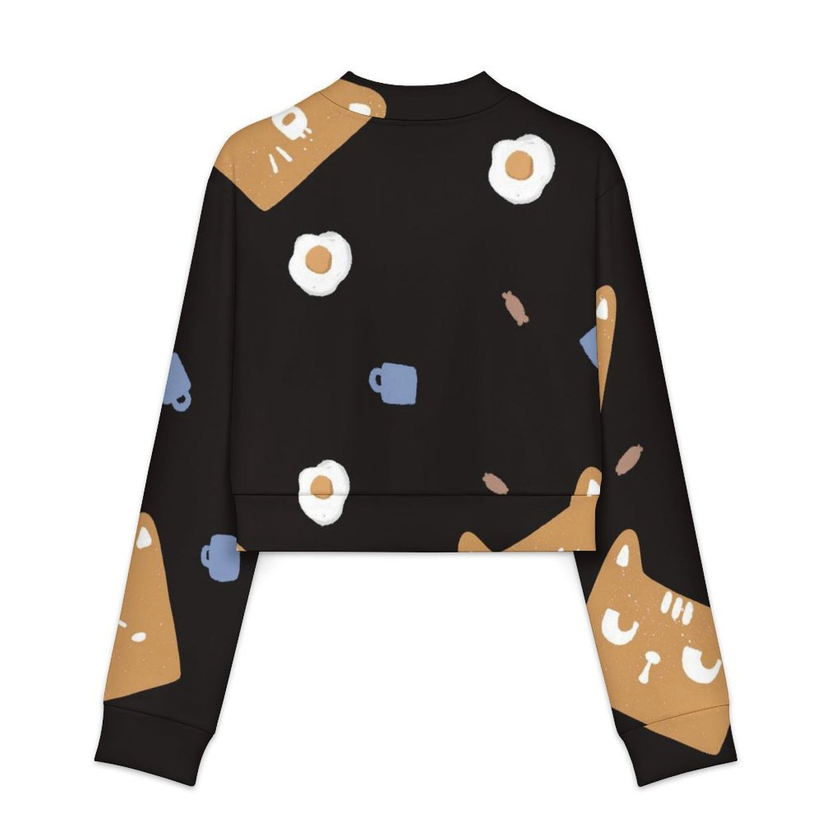 Open-front Short Jacket Cat，black，eggs