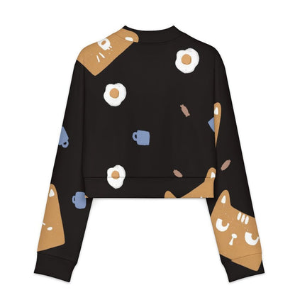 Open-front Short Jacket Cat，black，eggs