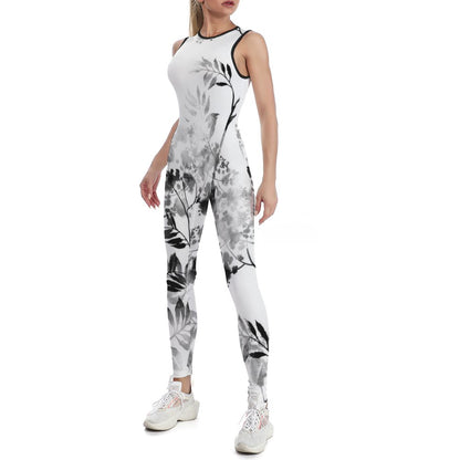 Jumpsuit Deportivo Personalizado con Cierre Trasero | Entero de Yoga con Estampado Completo