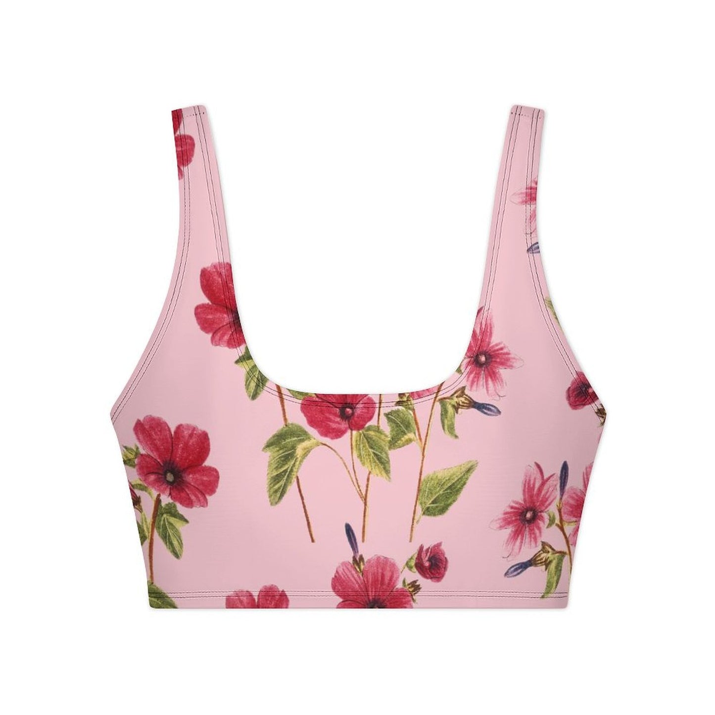 Sporty Bikini Swimwear Set Flowers