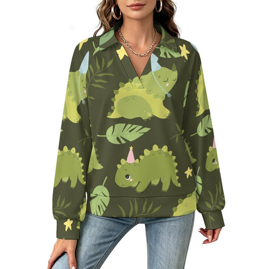 Sudadera Cuello V para Mujer Manga Larga