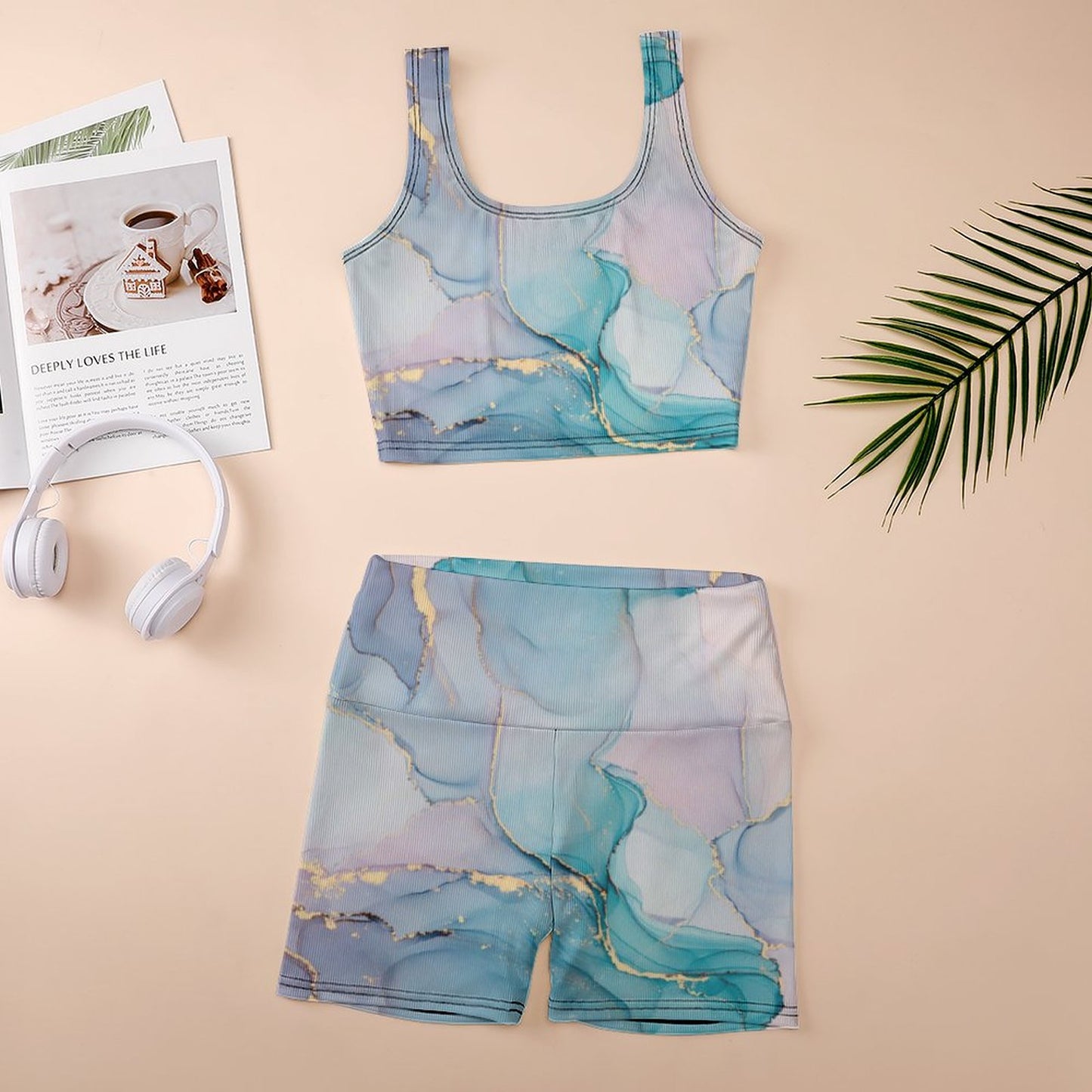 Conjunto Yoga Ribbed 2 Piezas | Top y Short Texturizados
