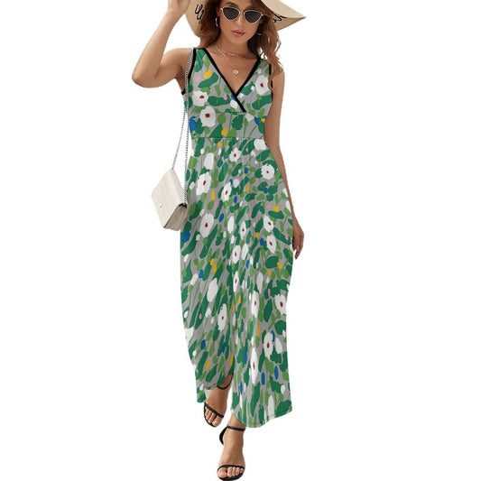 Vestido Midi Personalizado V-Neck | Efecto Seda de Leche y Olanes | Elegancia Fluida