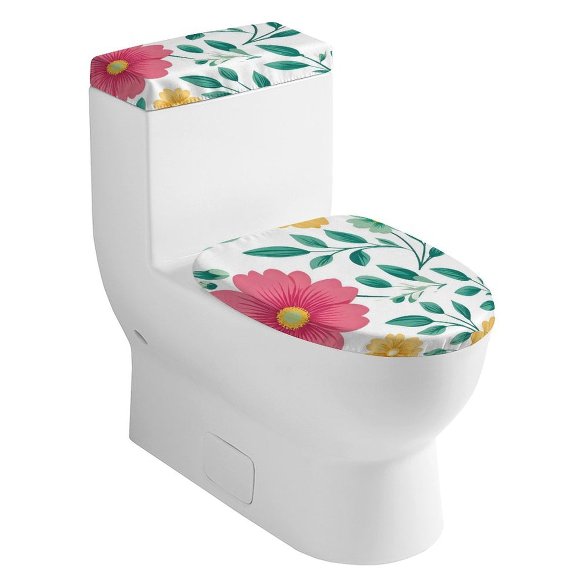 Toilet Decor Set of Two Flowers, Leaves, Spring Style 38x53cm