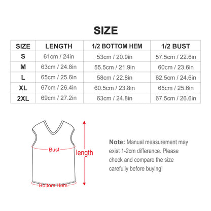 Chaleco de Punto Cuello V | Sweater Vest Oversize Mujer S-2XL