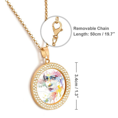 Collar Personalizado con Foto y Pedrería | Medalla Brillante