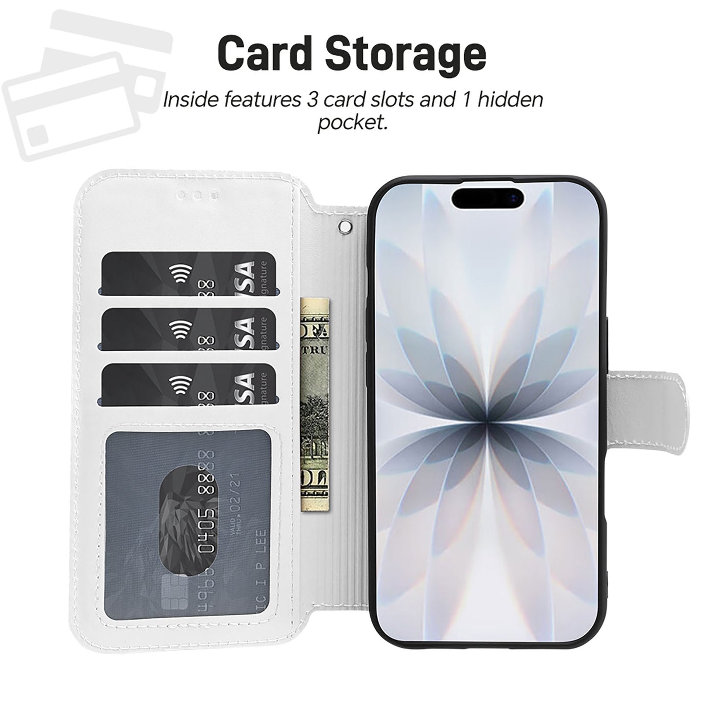 Funda de Piel con Tapa Personalizada para iPhone 17 con Ranuras para Tarjetas