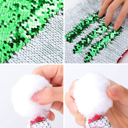 Revela la Magia: Gorro de Navidad de Lentejuelas con Diseño Secreto