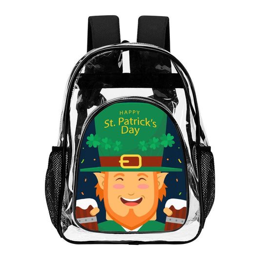 Mochila Transparente Personalizada de PVC con Bolsillo Lateral de Malla