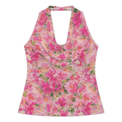 Top Halter Personalizado para Mujer | Escote Drapeado y Tela Suave