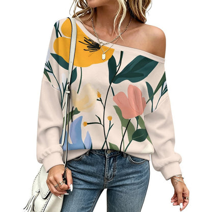 Sudadera Personalizable de Hombros Descubiertos para Mujer