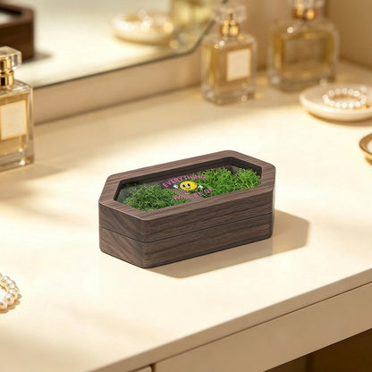 Estuche Cuadrado de Terciopelo para Joyería con Espejo Personalizable