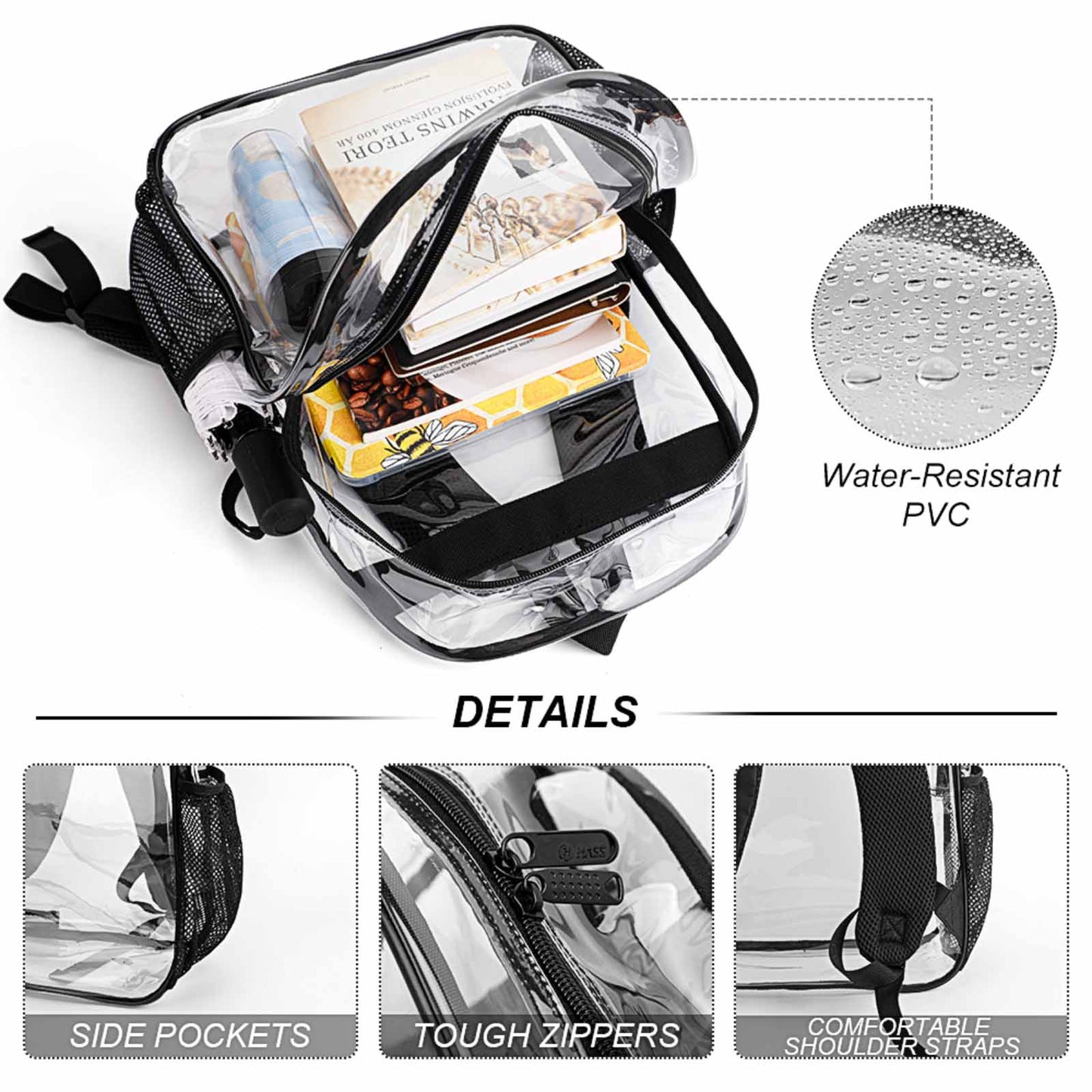 Mochila Transparente Personalizada de 17 Pulgadas para Uso Rudo