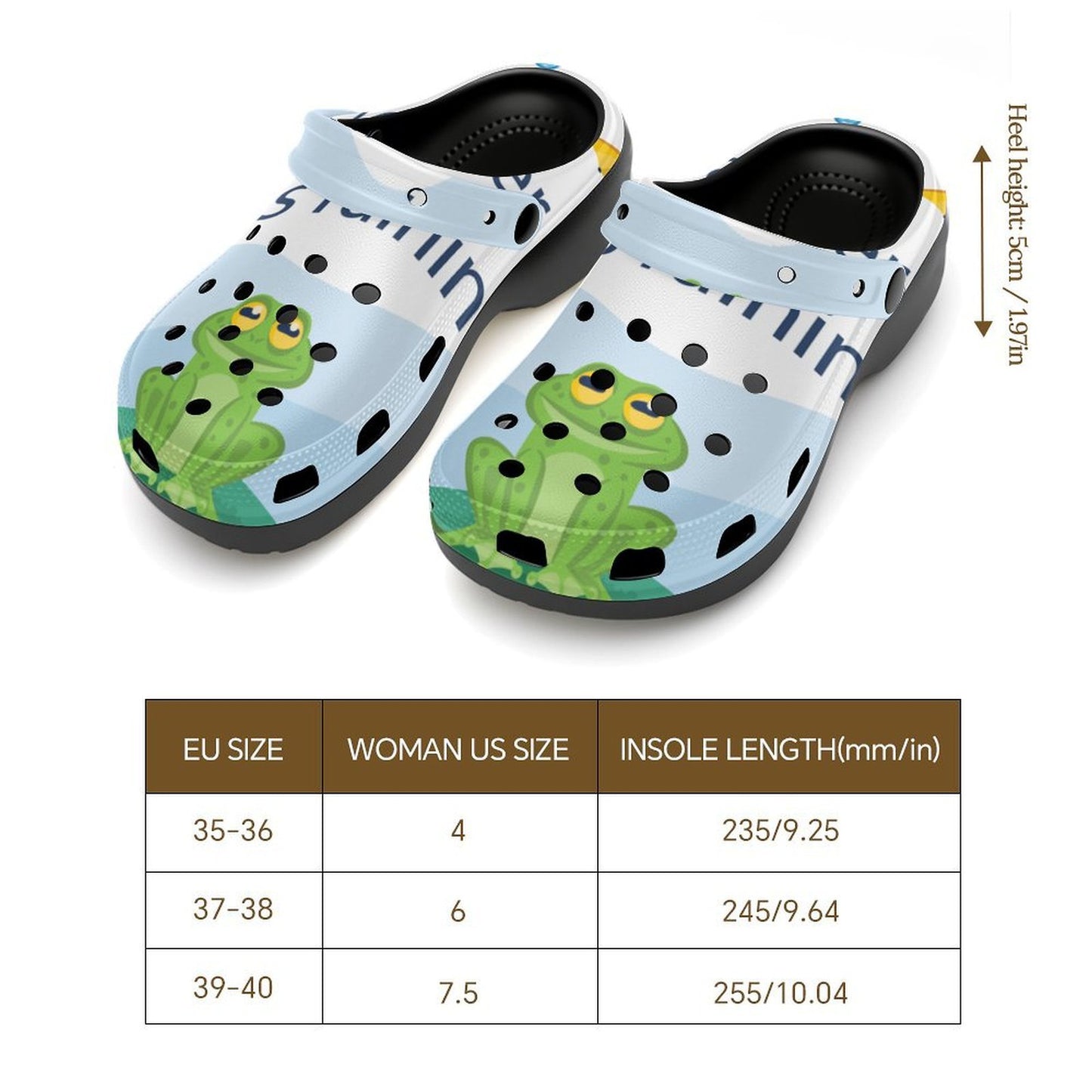 Zuecos de Tacón Personalizados en EVA con Impresión a Todo Color